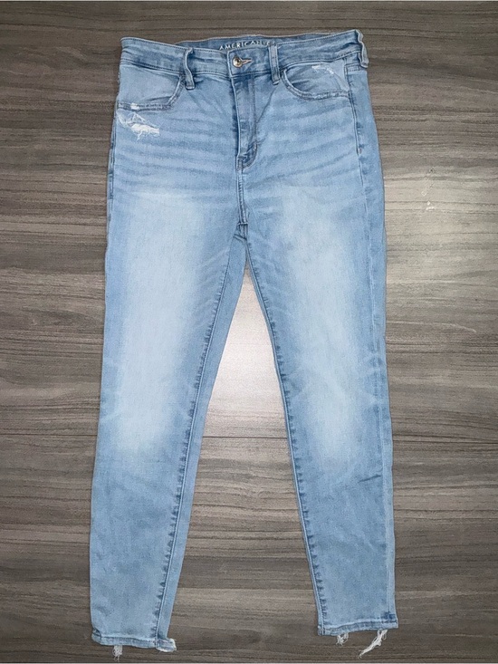 American Eagle Outfitters Denim - American Eagle Next Level Stretch High-Rise Jegging - Light Wash, Size 8 Short